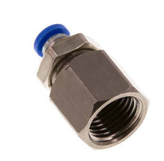 4mm x G1/4'' Push-in Fitting with Female Threads Brass/PA 66 NBR Bulkhead [2 Pieces]