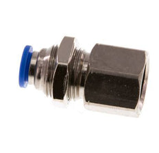 6mm x G1/4'' Push-in Fitting with Female Threads Brass/PA 66 NBR Bulkhead [2 Pieces]