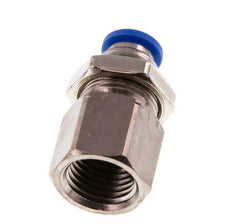 6mm x G1/4'' Push-in Fitting with Female Threads Brass/PA 66 NBR Bulkhead [2 Pieces]
