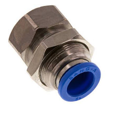 12mm x G1/4'' Push-in Fitting with Female Threads Brass/PA 66 NBR Bulkhead