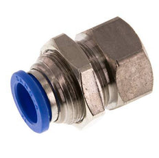 12mm x G1/4'' Push-in Fitting with Female Threads Brass/PA 66 NBR Bulkhead