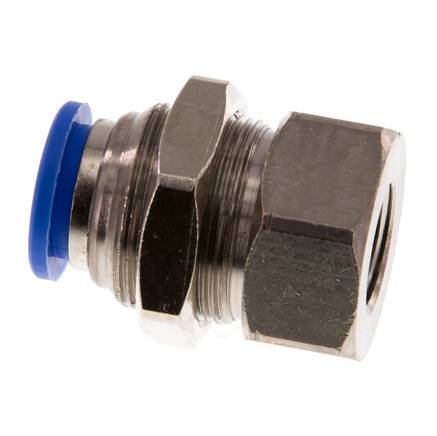 12mm x G1/4'' Push-in Fitting with Female Threads Brass/PA 66 NBR Bulkhead