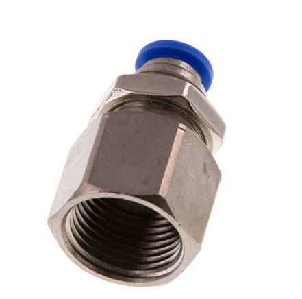 6mm x G3/8'' Push-in Fitting with Female Threads Brass/PA 66 NBR Bulkhead [2 Pieces]