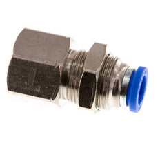 8mm x G3/8'' Push-in Fitting with Female Threads Brass/PA 66 NBR Bulkhead [2 Pieces]