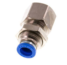 8mm x G3/8'' Push-in Fitting with Female Threads Brass/PA 66 NBR Bulkhead [2 Pieces]