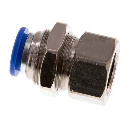 12mm x G3/8'' Push-in Fitting with Female Threads Brass/PA 66 NBR Bulkhead