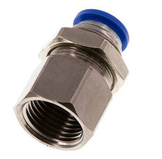 12mm x G1/2'' Push-in Fitting with Female Threads Brass/PA 66 NBR Bulkhead