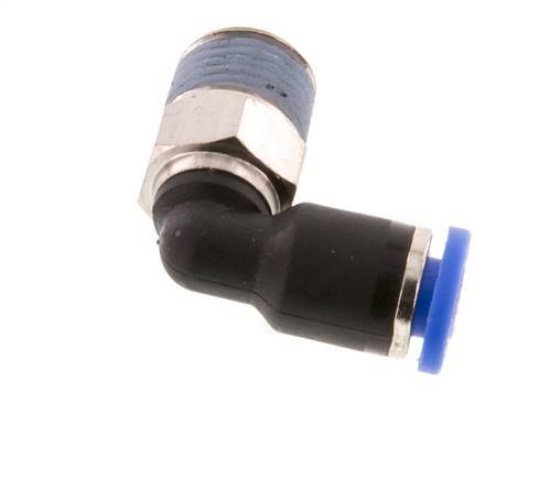 4mm x R1/8'' 90deg Elbow Push-in Fitting with Male Threads Brass/PA 66 NBR Short Sleeve Rotatable [5 Pieces]