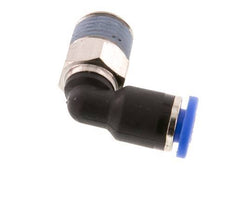 4mm x R1/8'' 90deg Elbow Push-in Fitting with Male Threads Brass/PA 66 NBR Short Sleeve Rotatable [5 Pieces]