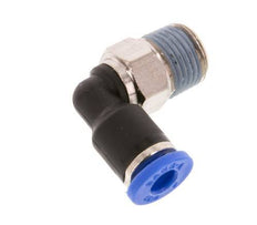 4mm x R1/8'' 90deg Elbow Push-in Fitting with Male Threads Brass/PA 66 NBR Short Sleeve Rotatable [5 Pieces]