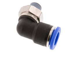 10mm x R1/8'' 90deg Elbow Push-in Fitting with Male Threads Brass/PA 66 NBR Short Sleeve Rotatable [2 Pieces]