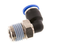 6mm x R1/4'' 90deg Elbow Push-in Fitting with Male Threads Brass/PA 66 NBR Short Sleeve Rotatable [2 Pieces]