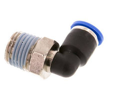 6mm x R1/4'' 90deg Elbow Push-in Fitting with Male Threads Brass/PA 66 NBR Short Sleeve Rotatable [2 Pieces]