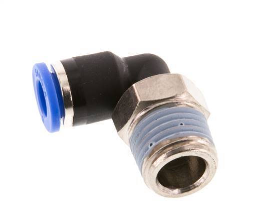 6mm x R1/4'' 90deg Elbow Push-in Fitting with Male Threads Brass/PA 66 NBR Short Sleeve Rotatable [2 Pieces]