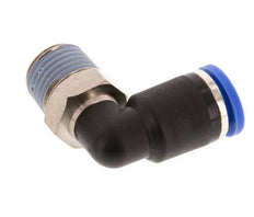 8mm x R1/4'' 90deg Elbow Push-in Fitting with Male Threads Brass/PA 66 NBR Short Sleeve Rotatable [2 Pieces]