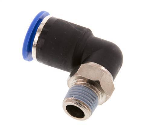 12mm x R1/4'' 90deg Elbow Push-in Fitting with Male Threads Brass/PA 66 NBR Short Sleeve Rotatable [2 Pieces]
