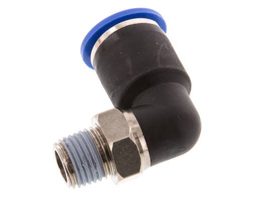 12mm x R1/4'' 90deg Elbow Push-in Fitting with Male Threads Brass/PA 66 NBR Short Sleeve Rotatable [2 Pieces]
