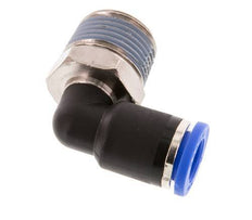 8mm x R3/8'' 90deg Elbow Push-in Fitting with Male Threads Brass/PA 66 NBR Short Sleeve Rotatable [2 Pieces]