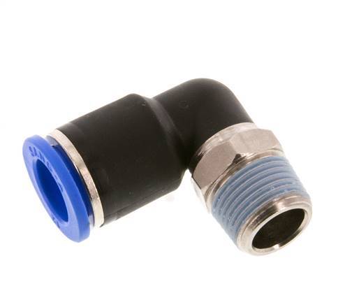 12mm x R3/8'' 90deg Elbow Push-in Fitting with Male Threads Brass/PA 66 NBR Short Sleeve Rotatable [2 Pieces]