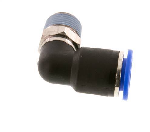 12mm x R3/8'' 90deg Elbow Push-in Fitting with Male Threads Brass/PA 66 NBR Short Sleeve Rotatable [2 Pieces]