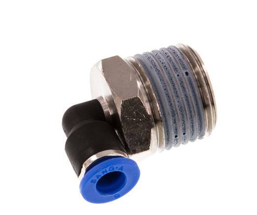 6mm x R1/2'' 90deg Elbow Push-in Fitting with Male Threads Brass/PA 66 NBR Short Sleeve Rotatable [2 Pieces]