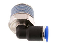 8mm x R1/2'' 90deg Elbow Push-in Fitting with Male Threads Brass/PA 66 NBR Short Sleeve Rotatable [2 Pieces]