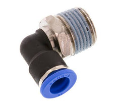 10mm x R1/2'' 90deg Elbow Push-in Fitting with Male Threads Brass/PA 66 NBR Short Sleeve Rotatable [2 Pieces]