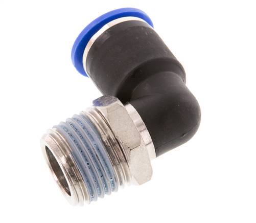 12mm x R1/2'' 90deg Elbow Push-in Fitting with Male Threads Brass/PA 66 NBR Short Sleeve Rotatable [2 Pieces]