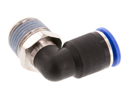 12mm x R1/2'' 90deg Elbow Push-in Fitting with Male Threads Brass/PA 66 NBR Short Sleeve Rotatable [2 Pieces]
