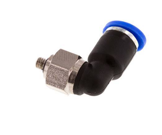 4mm x M 3 90deg Elbow Push-in Fitting with Male Threads Brass/PA 66 NBR Short Sleeve Rotatable [2 Pieces]