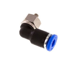 4mm x M 3 90deg Elbow Push-in Fitting with Male Threads Brass/PA 66 NBR Short Sleeve Rotatable [2 Pieces]