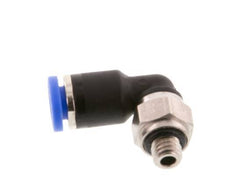 4mm x M 5 90deg Elbow Push-in Fitting with Male Threads Brass/PA 66 NBR Short Sleeve Rotatable [2 Pieces]