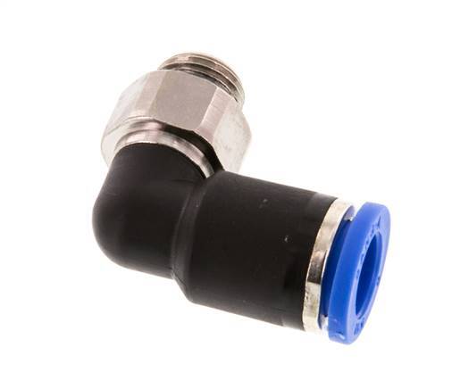 8mm x G1/8'' 90deg Elbow Push-in Fitting with Male Threads Brass/PA 66 NBR Short Sleeve Rotatable [2 Pieces]