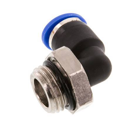 6mm x G1/4'' 90deg Elbow Push-in Fitting with Male Threads Brass/PA 66 NBR Short Sleeve Rotatable [2 Pieces]