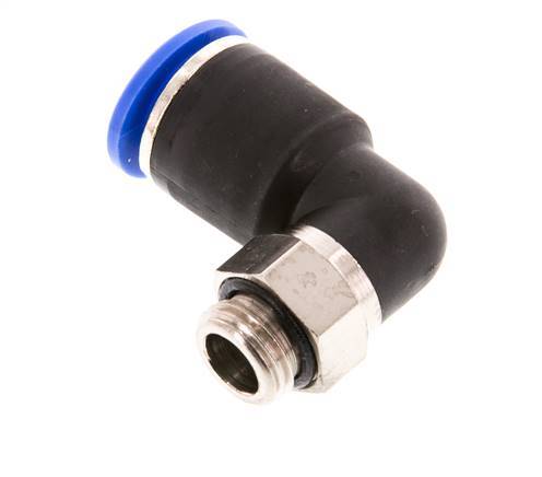 12mm x G1/4'' 90deg Elbow Push-in Fitting with Male Threads Brass/PA 66 NBR Short Sleeve Rotatable [2 Pieces]