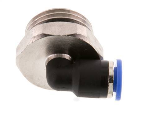 6mm x G1/2'' 90deg Elbow Push-in Fitting with Male Threads Brass/PA 66 NBR Short Sleeve Rotatable [2 Pieces]