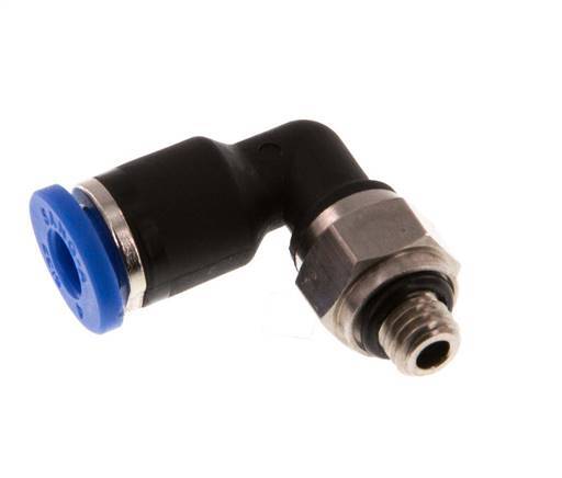 4mm x M 5 90deg Elbow Push-in Fitting with Male Threads Brass/PA 66 NBR Rotatable [2 Pieces]