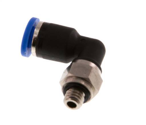 4mm x M 5 90deg Elbow Push-in Fitting with Male Threads Brass/PA 66 NBR Rotatable [2 Pieces]