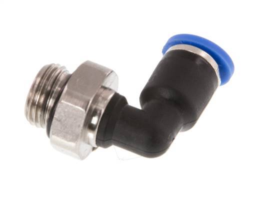 4mm x G1/8'' 90deg Elbow Push-in Fitting with Male Threads Brass/PA 66 NBR Rotatable [2 Pieces]