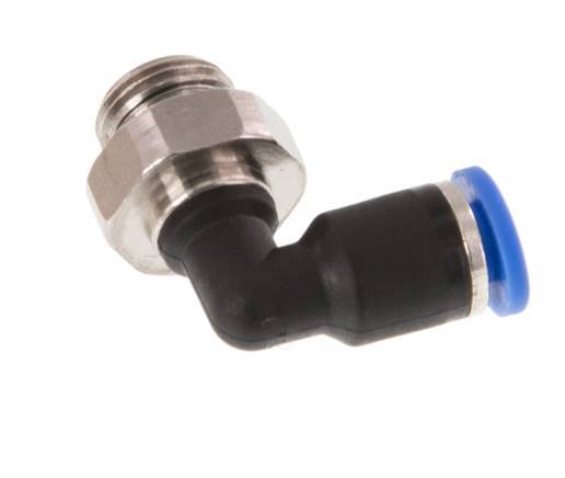 4mm x G1/8'' 90deg Elbow Push-in Fitting with Male Threads Brass/PA 66 NBR Rotatable [2 Pieces]