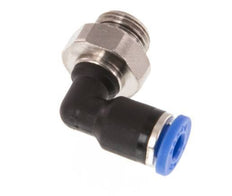 4mm x G1/8'' 90deg Elbow Push-in Fitting with Male Threads Brass/PA 66 NBR Rotatable [2 Pieces]