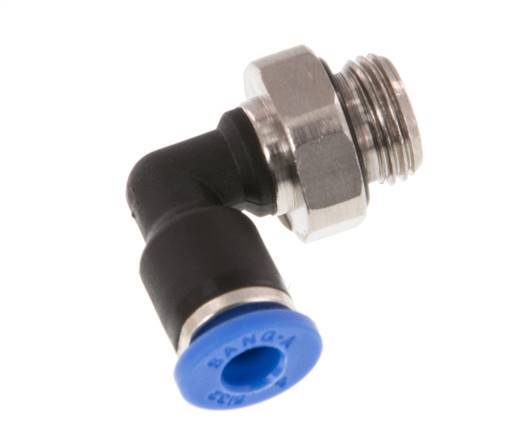 4mm x G1/8'' 90deg Elbow Push-in Fitting with Male Threads Brass/PA 66 NBR Rotatable [2 Pieces]