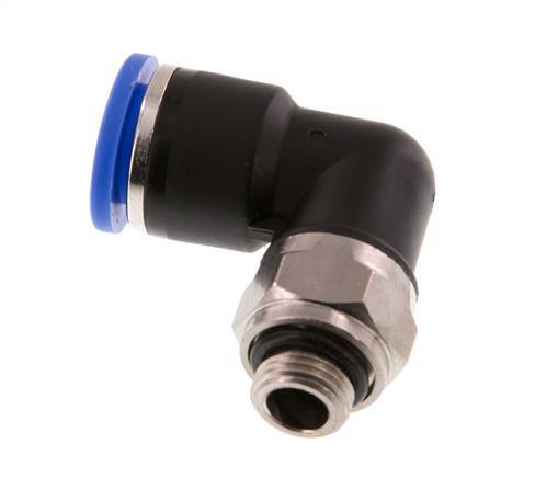 10mm x G1/8'' 90deg Elbow Push-in Fitting with Male Threads Brass/PA 66 NBR Rotatable [2 Pieces]