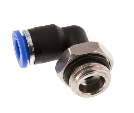 6mm x G1/4'' 90deg Elbow Push-in Fitting with Male Threads Brass/PA 66 NBR Rotatable [2 Pieces]