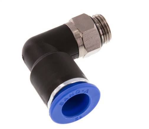 12mm x G1/4'' 90deg Elbow Push-in Fitting with Male Threads Brass/PA 66 NBR Rotatable [2 Pieces]