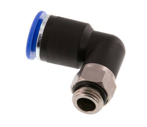 12mm x G1/4'' 90deg Elbow Push-in Fitting with Male Threads Brass/PA 66 NBR Rotatable [2 Pieces]
