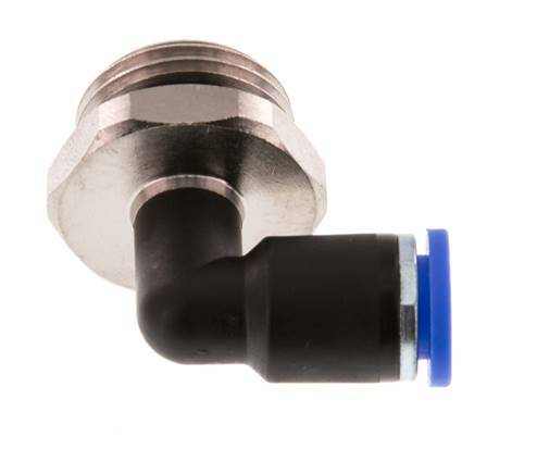 8mm x G1/2'' 90deg Elbow Push-in Fitting with Male Threads Brass/PA 66 NBR Rotatable [2 Pieces]