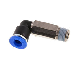 6mm x R1/8'' 90deg Elbow Push-in Fitting with Male Threads Brass/PA 66 NBR Long Sleeve Rotatable [2 Pieces]