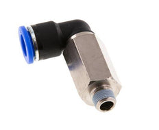 10mm x R1/8'' 90deg Elbow Push-in Fitting with Male Threads Brass/PA 66 NBR Long Sleeve Rotatable [2 Pieces]