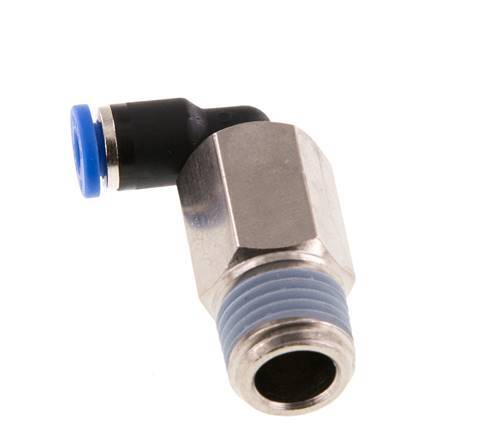 4mm x R1/4'' 90deg Elbow Push-in Fitting with Male Threads Brass/PA 66 NBR Long Sleeve Rotatable [2 Pieces]